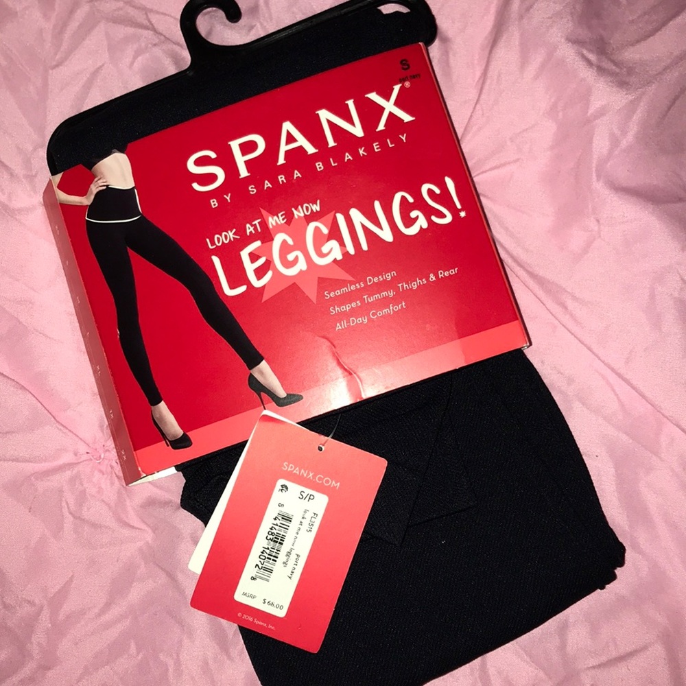 Spanx port navy look at me now leggings NWT